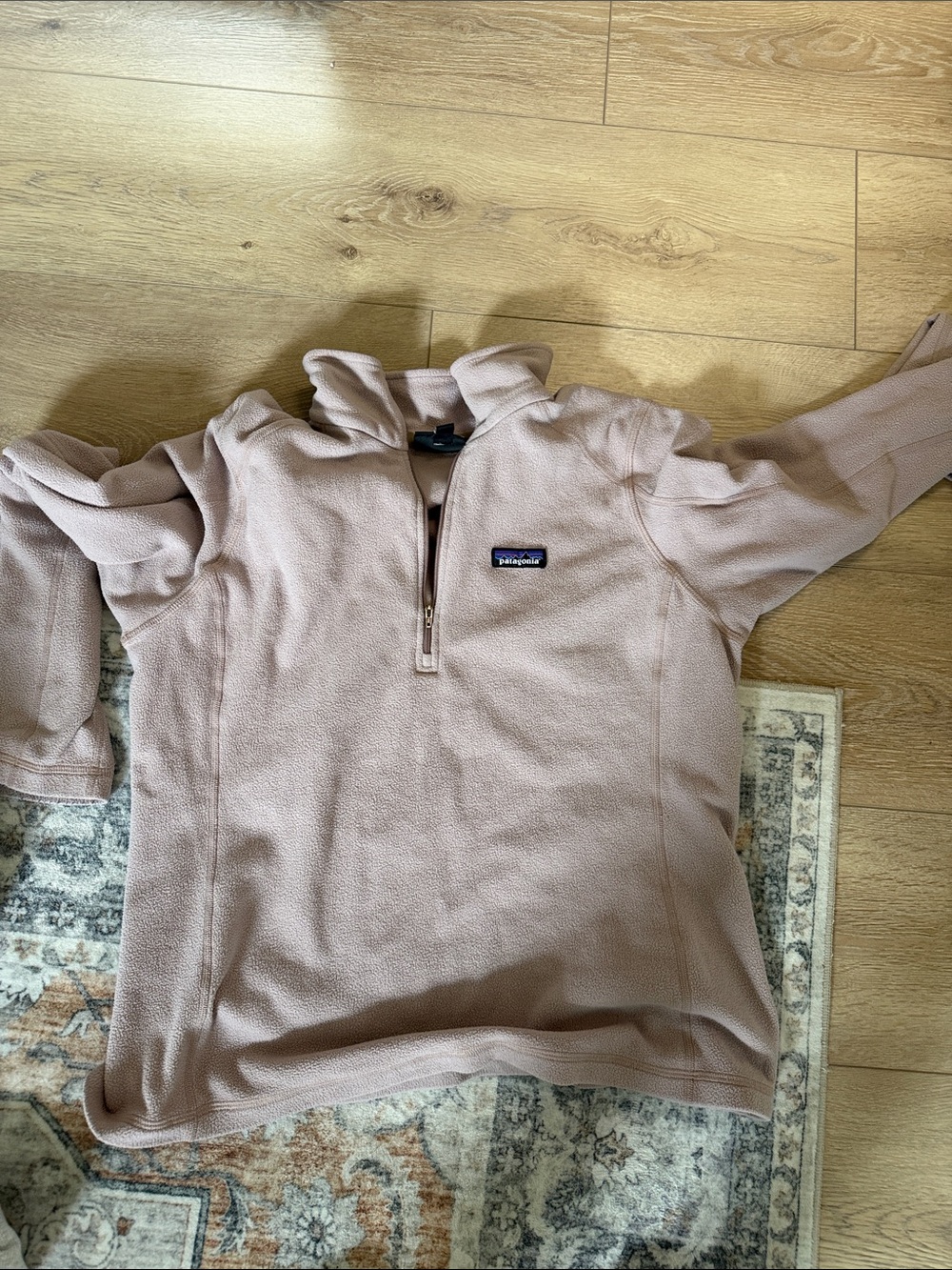Patagonia Half-Zip Fleece Pullover in Blush Pink